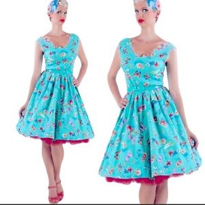 Lindy Bop Vintage 1950’s style butterfly dress size large